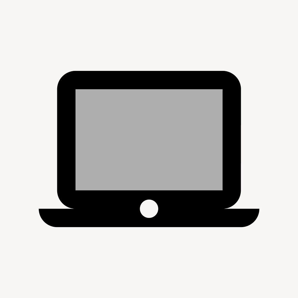 Laptop Mac, hardware icon, two tone style vector