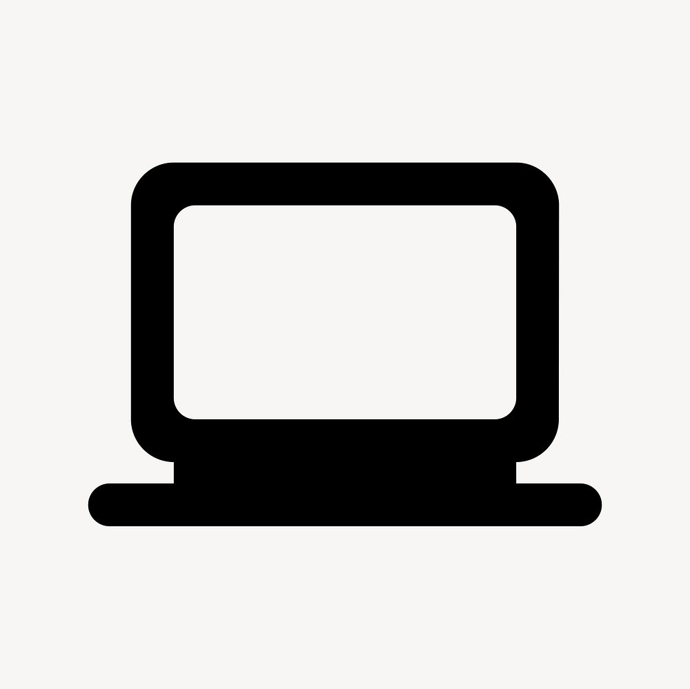 Laptop, hardware icon, round style psd