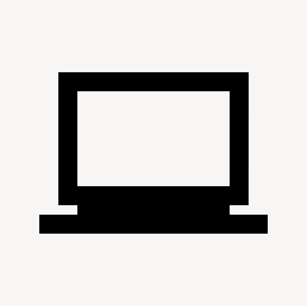 Laptop, hardware icon, sharp style vector