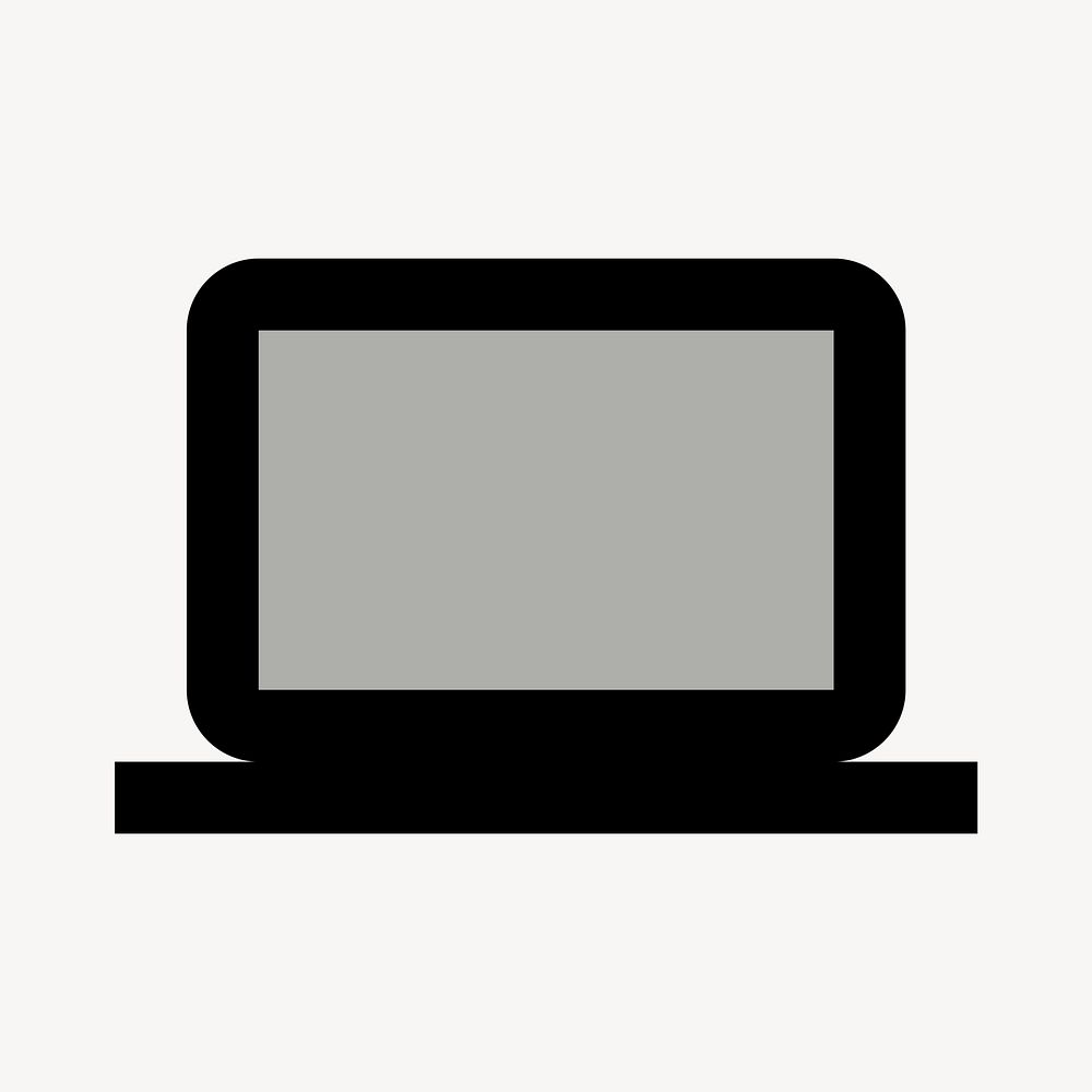 Laptop Windows, hardware icon, two tone style psd