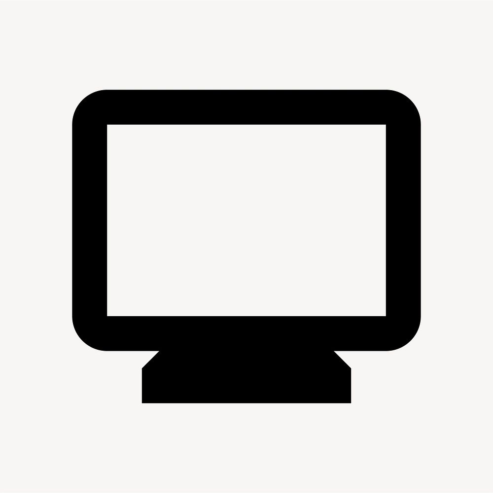 Monitor, hardware icon, filled style, flat graphic vector