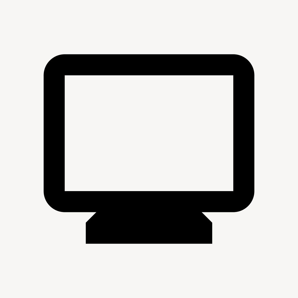 Monitor, hardware icon, filled style, flat graphic psd