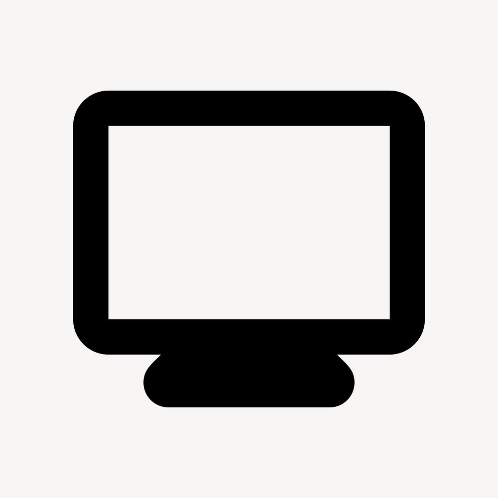 Monitor, hardware icon, round style vector