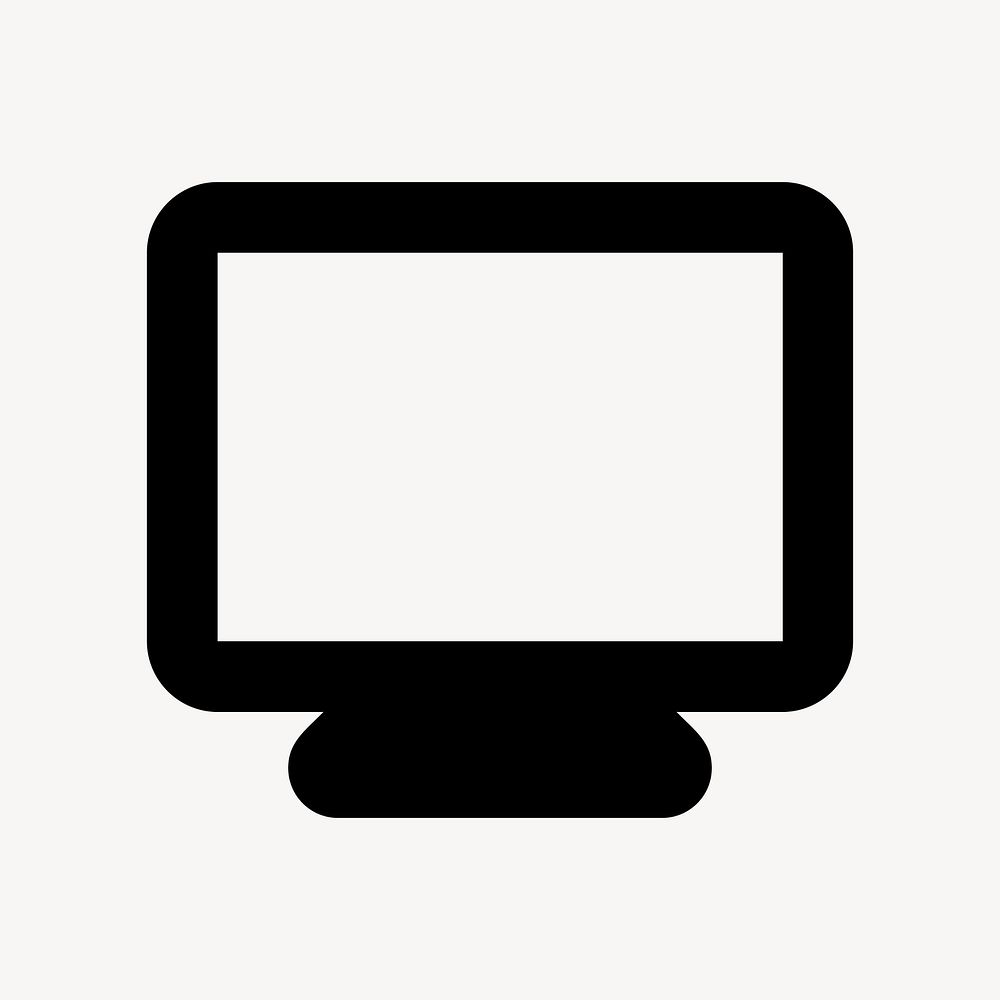 Monitor, hardware icon, round style psd