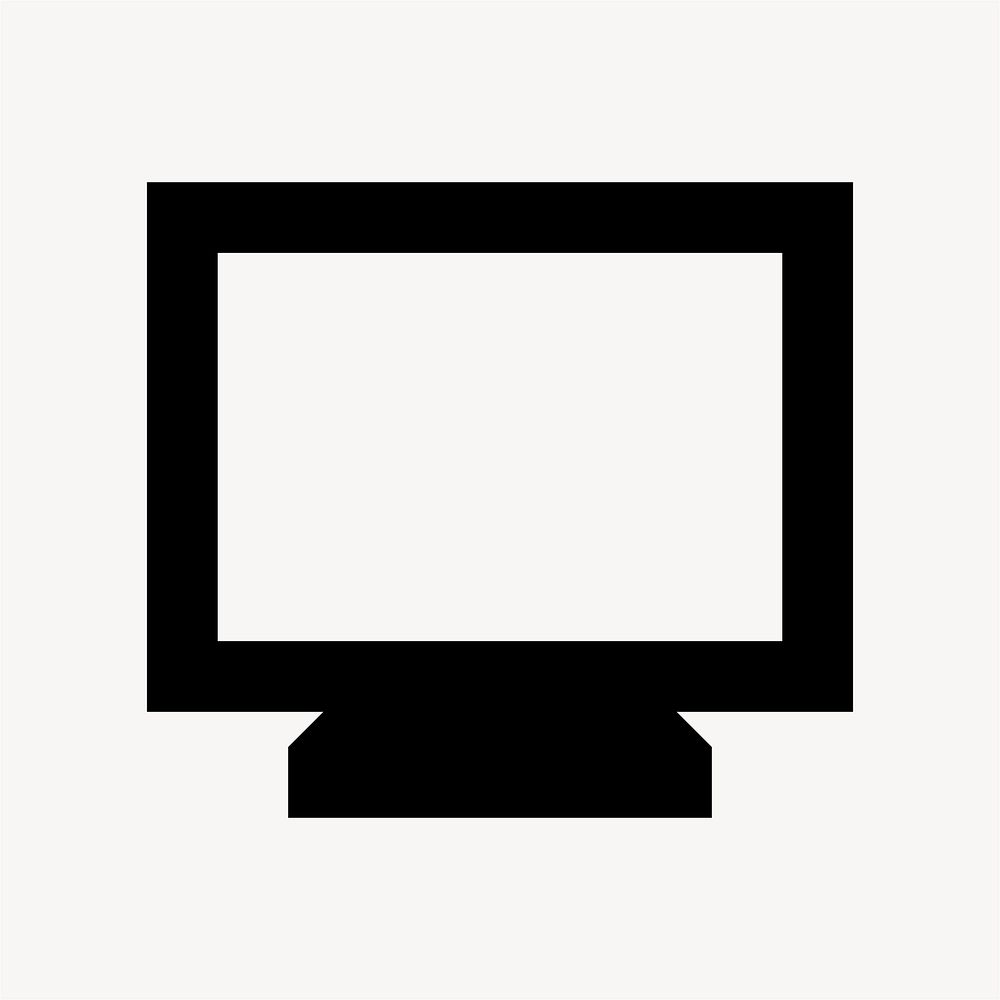 Monitor, hardware icon, sharp style vector