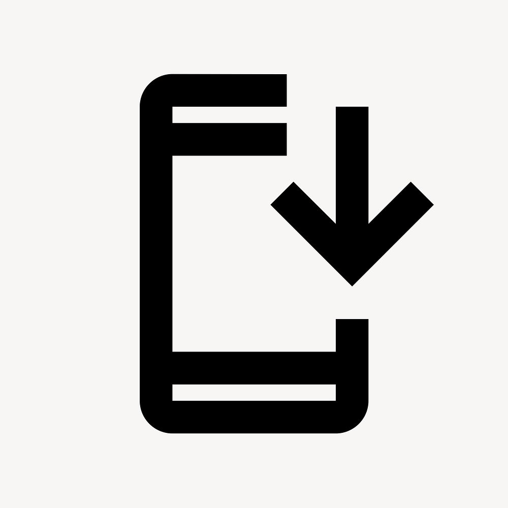 Install Mobile, action icon, outlined style psd