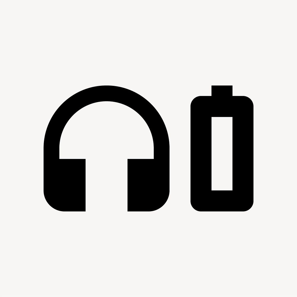 Headphones Battery, hardware icon, outlined style vector