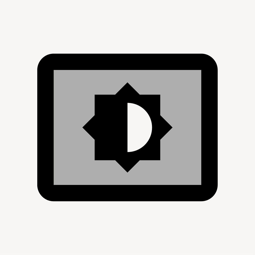 Settings Brightness, action icon, two tone style vector