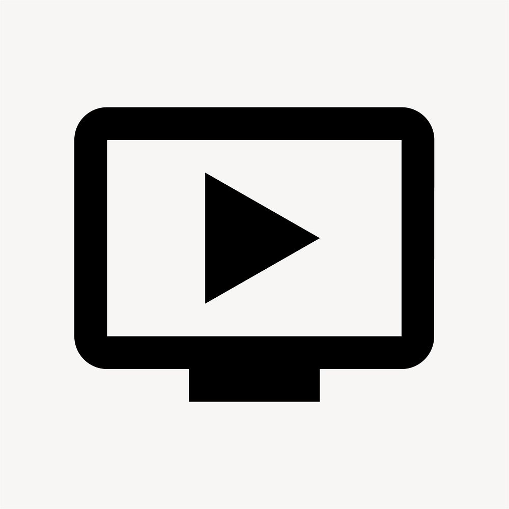 Ondemand Video, notification icon, filled style, flat graphic vector