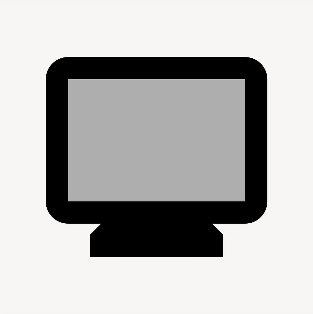 Monitor, hardware icon, two tone style vector