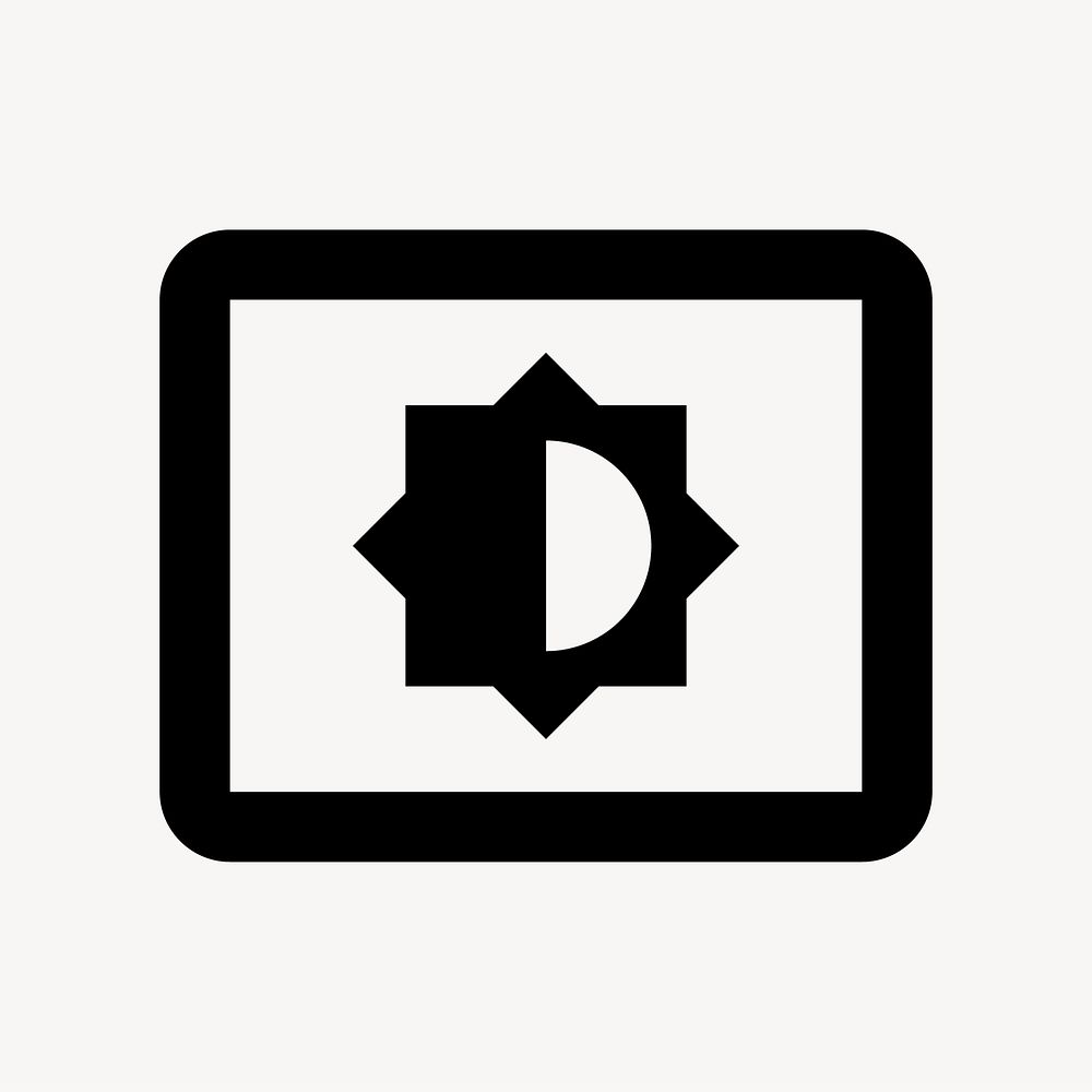 Settings Brightness, action icon, filled style, flat graphic vector