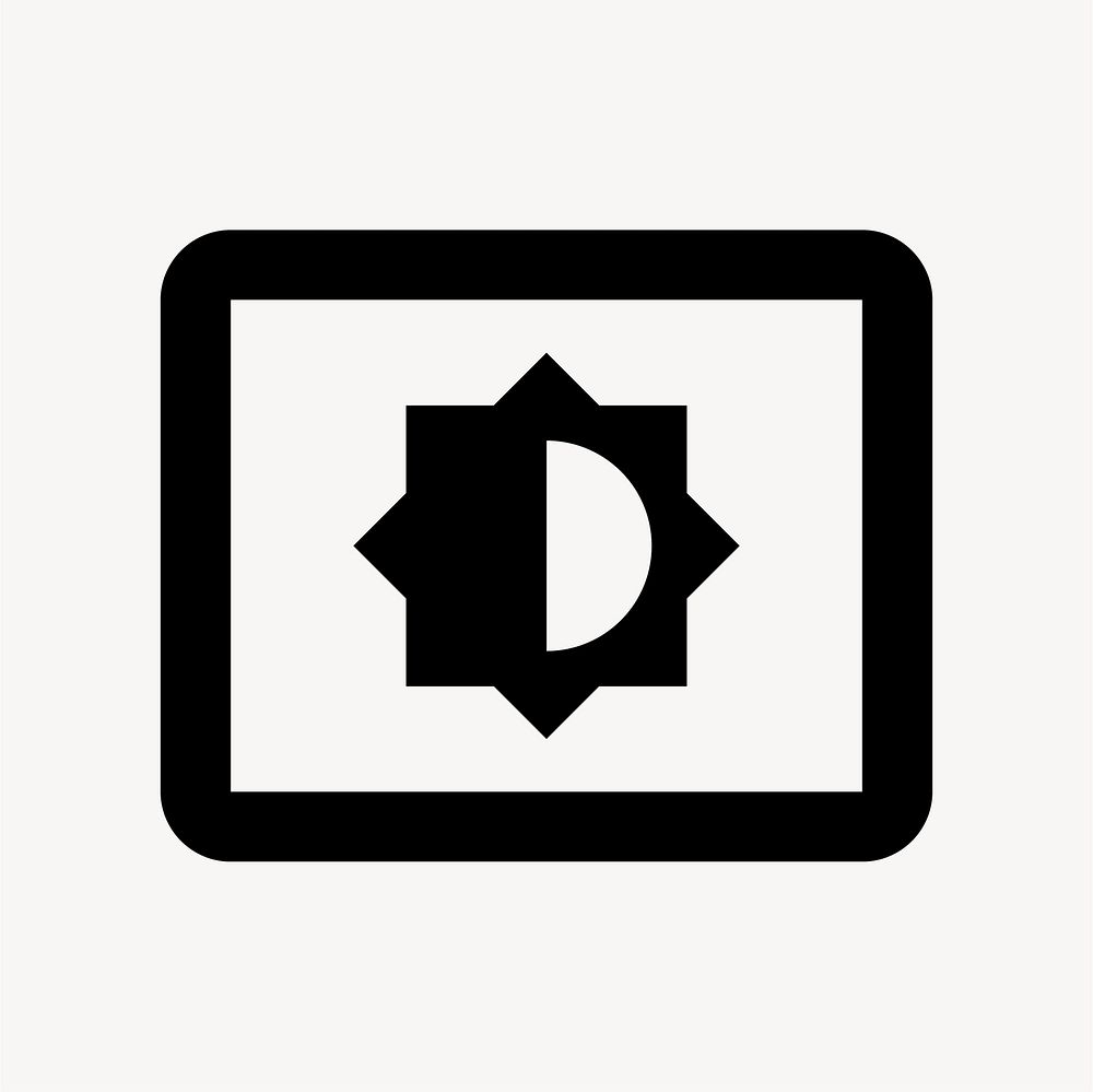 Settings Brightness, action icon, outlined style vector