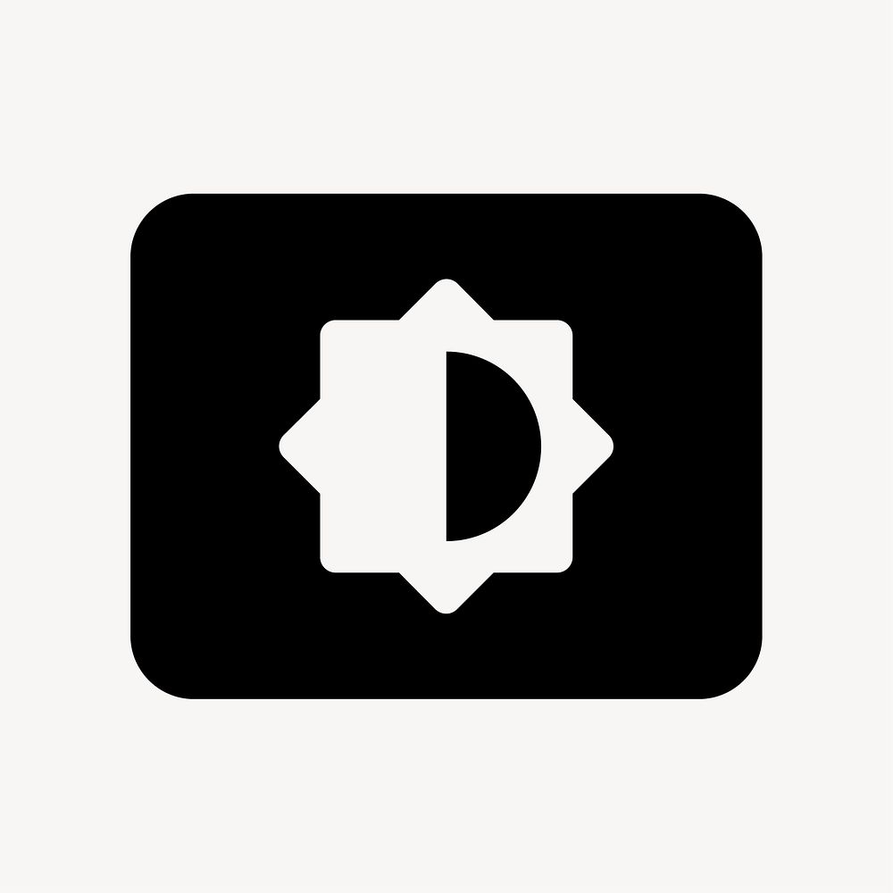Settings Brightness, action icon, round style vector