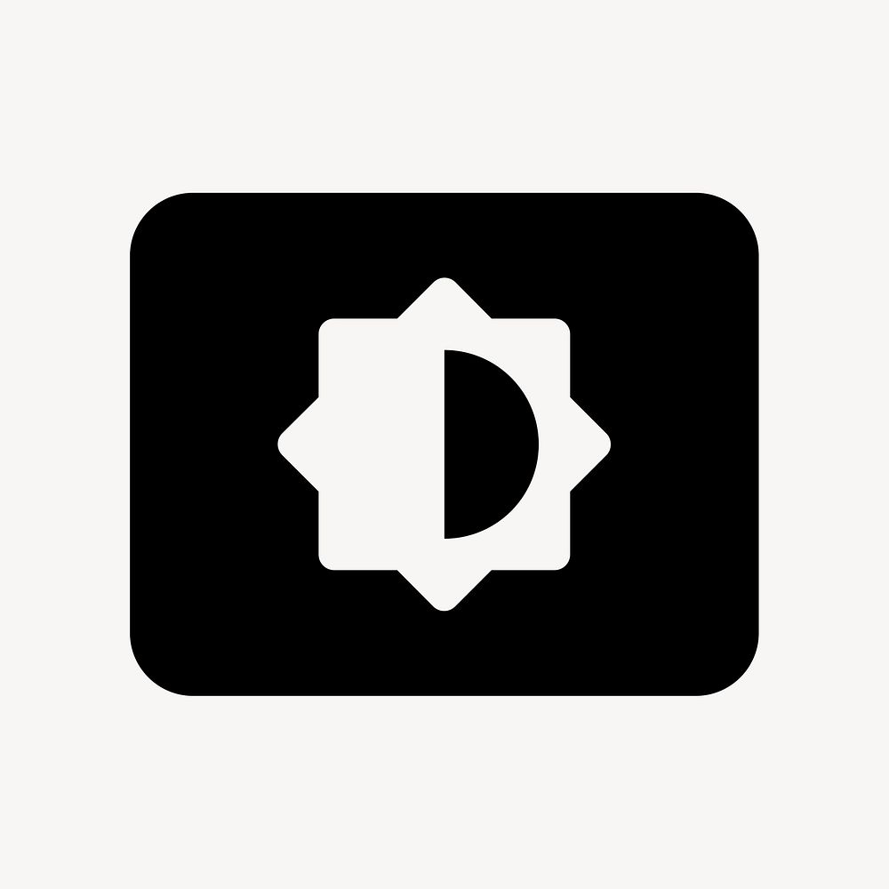Settings Brightness, action icon, round style psd