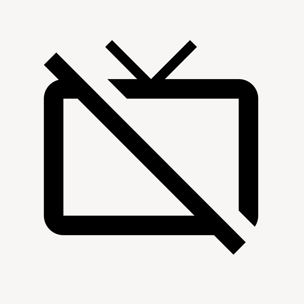 Tv Off, notification icon, filled style, flat graphic vector
