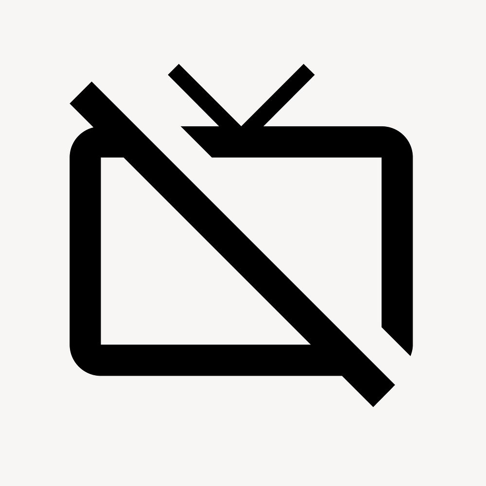 Tv Off, notification icon, outlined style vector