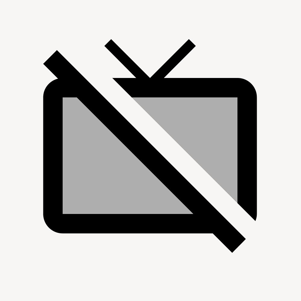 Tv Off, notification icon, two tone style vector