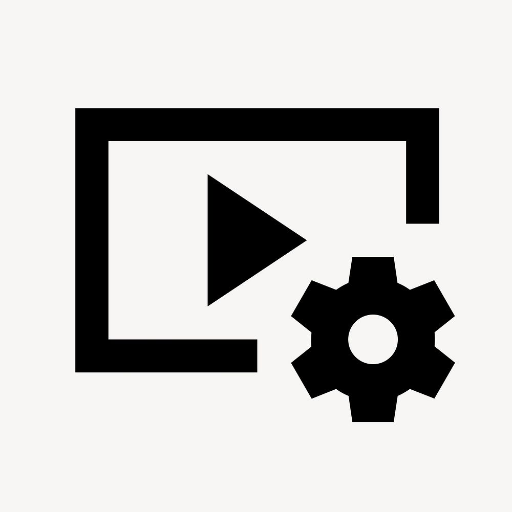 Video Settings, audio & video icon, sharp style psd