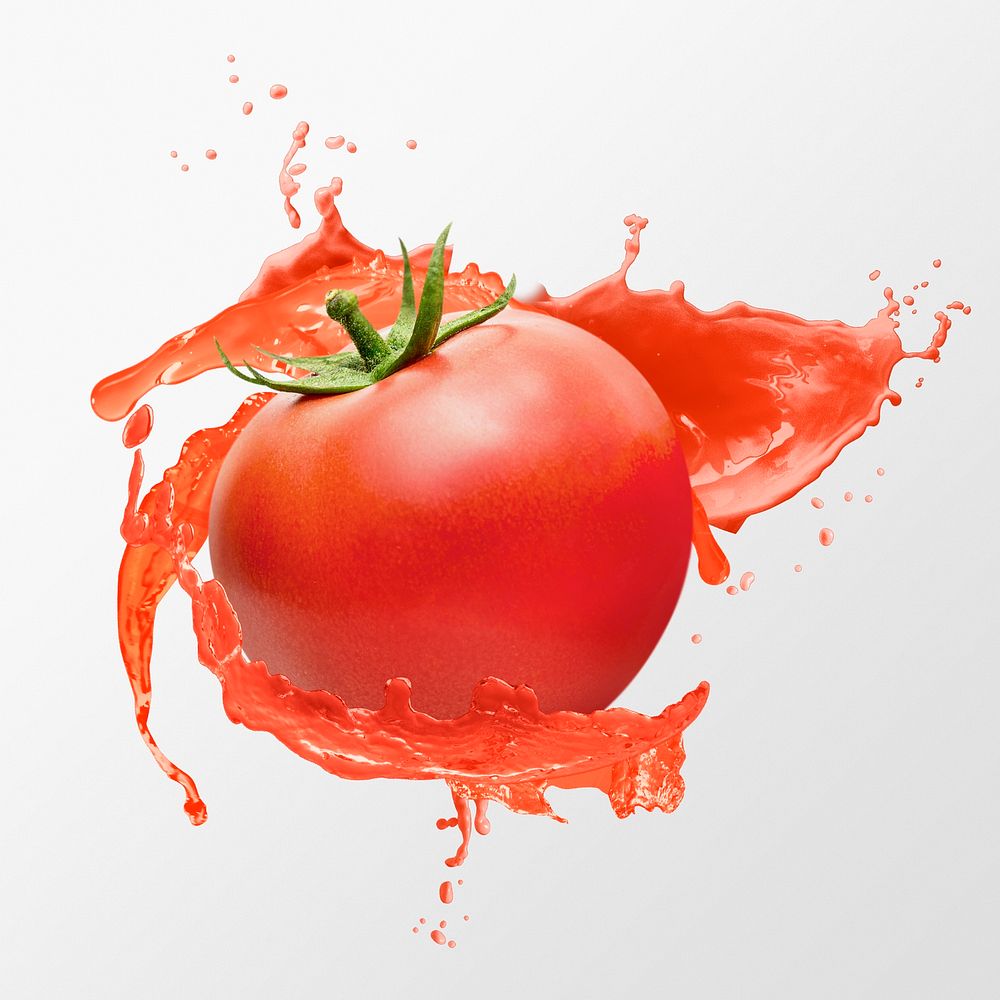 Tomato juice splash, creative vegetable photo