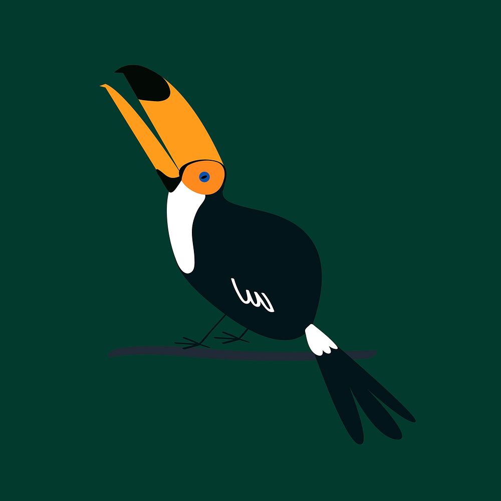 Toucan bird sticker illustration vector 