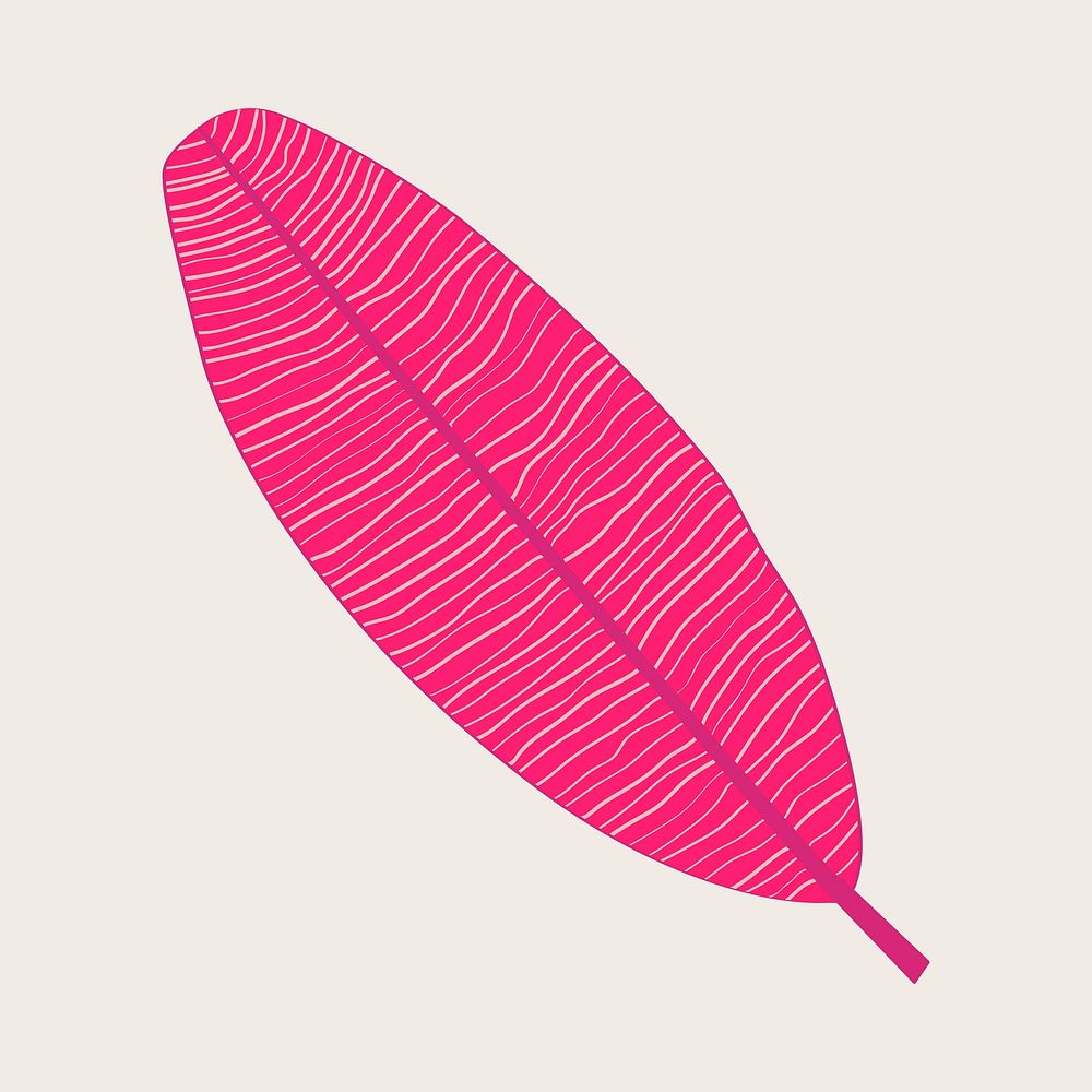 Pink banana leaf illustration psd 