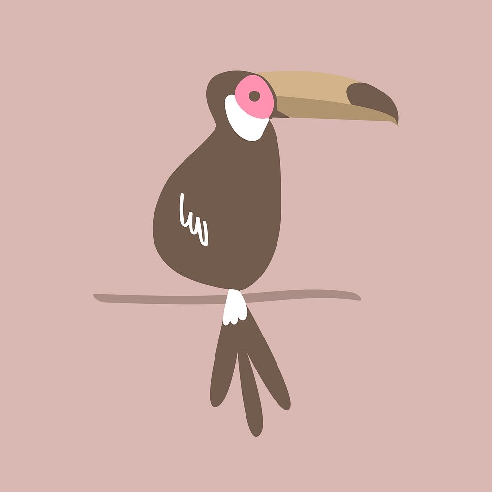 Pastel toucan bird illustration psd 