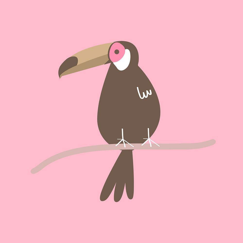 Pastel toucan bird illustration psd 