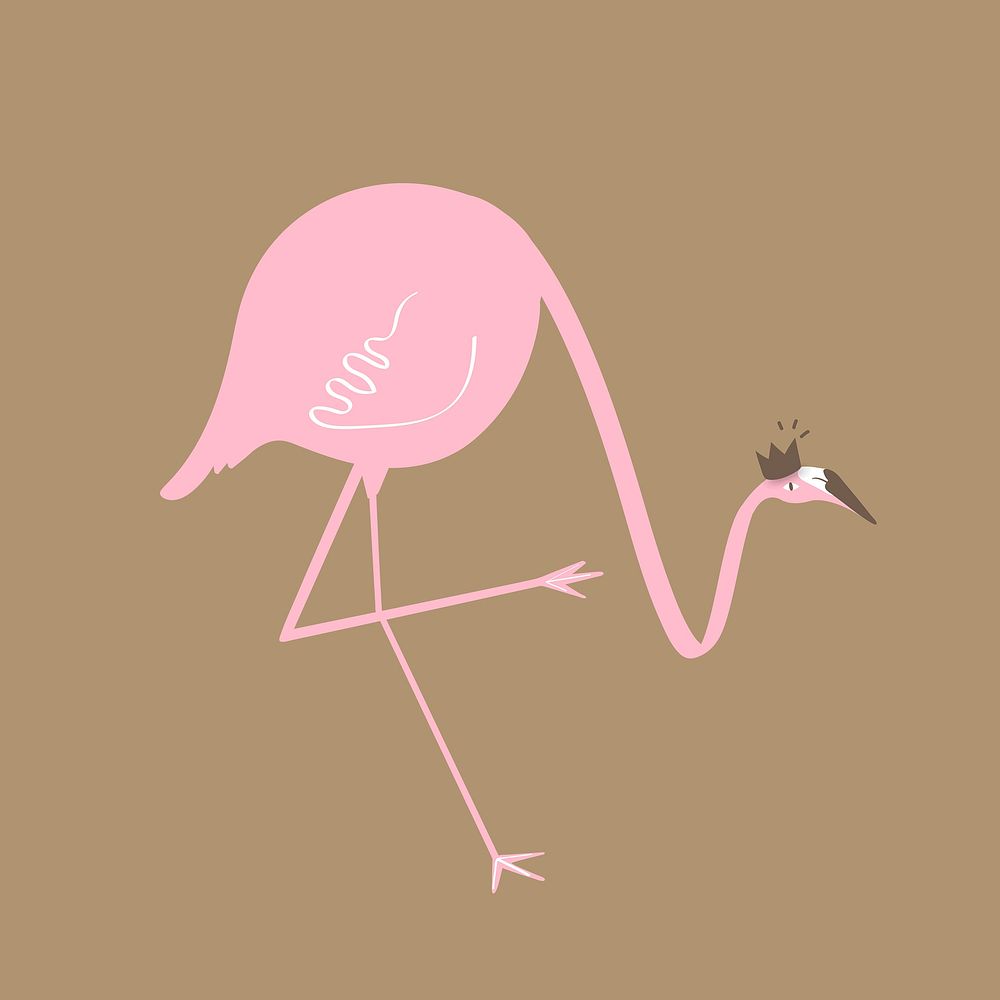 Pink flamingo aesthetic illustration