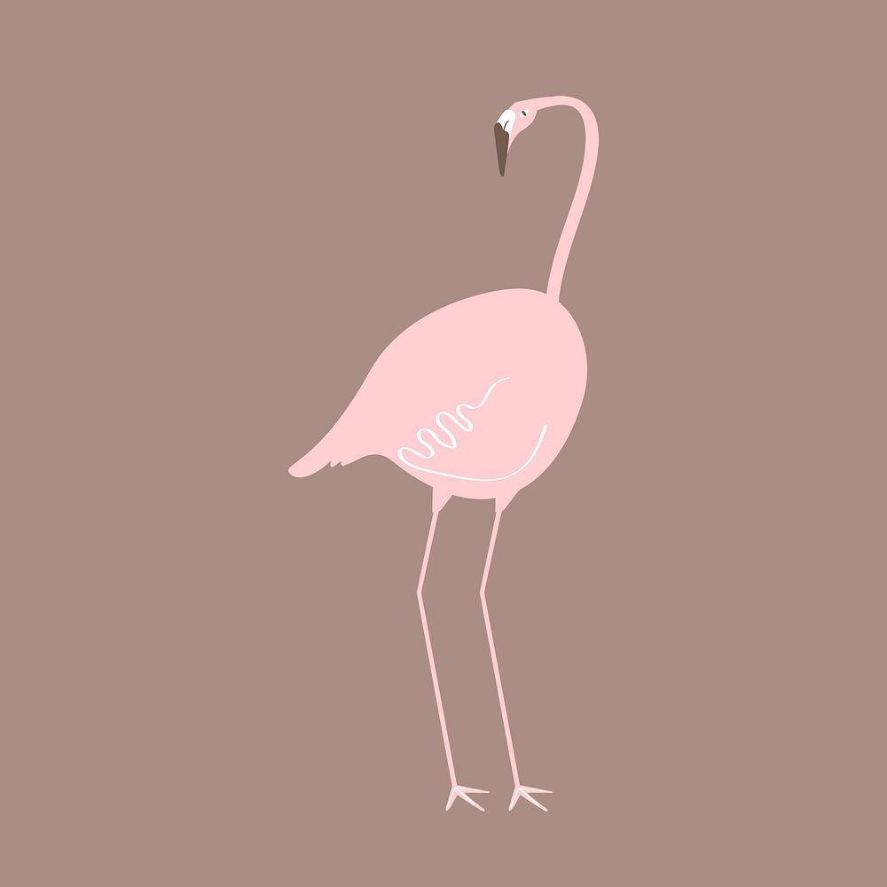 Pink flamingo illustration psd 