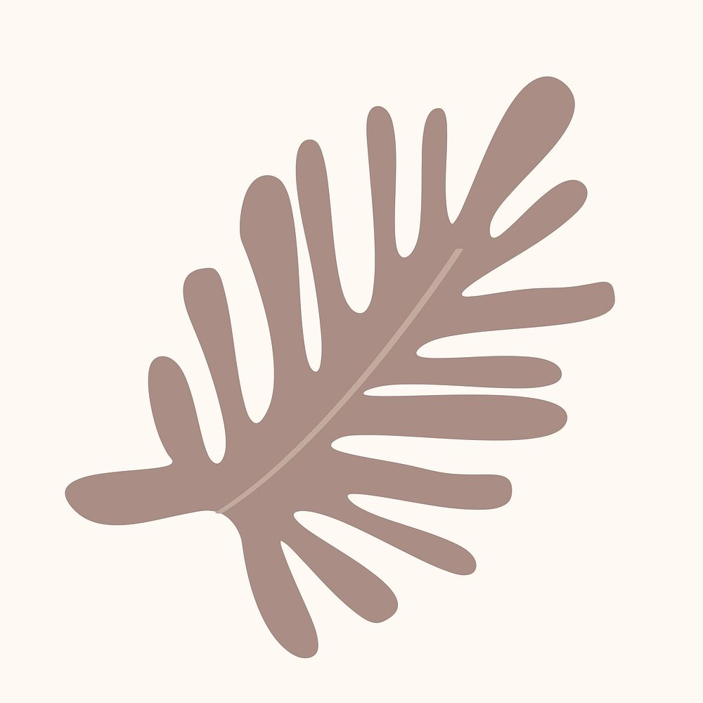 Brown philodendron leaf illustration 