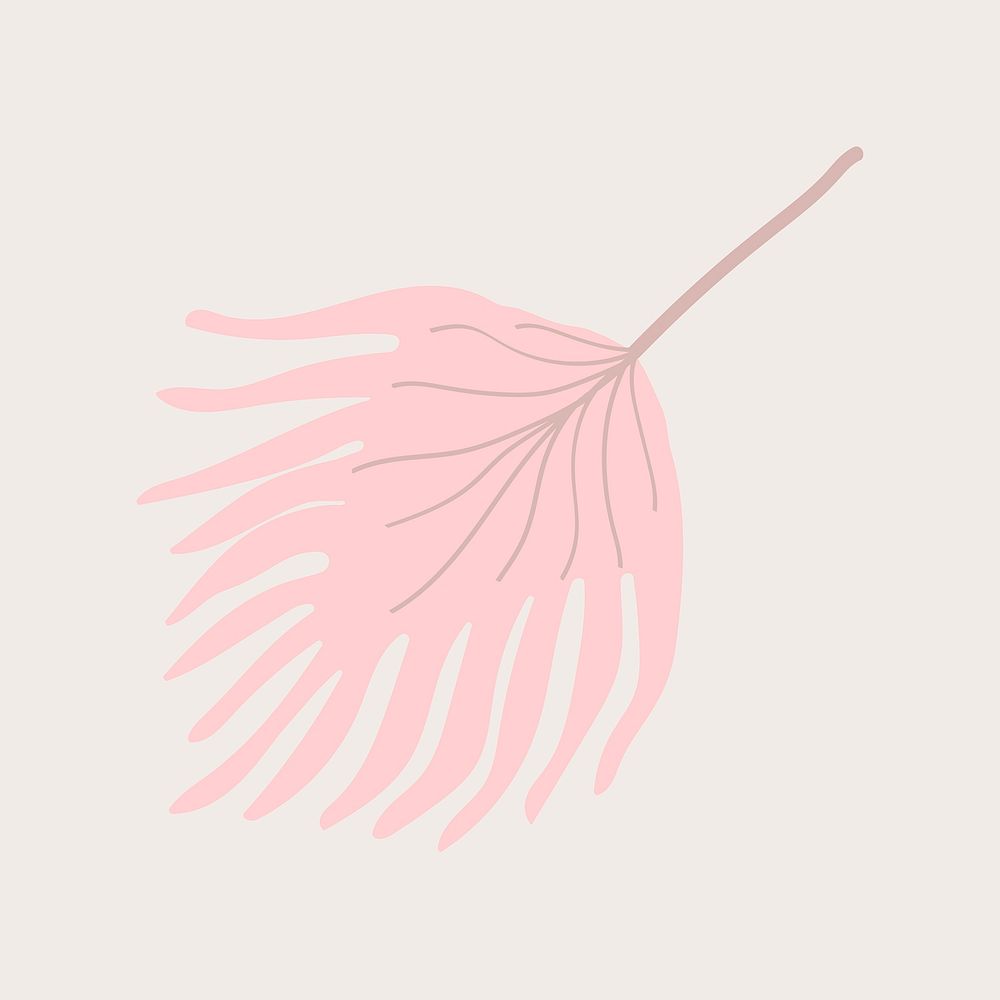 Pink fan palm aesthetic illustration