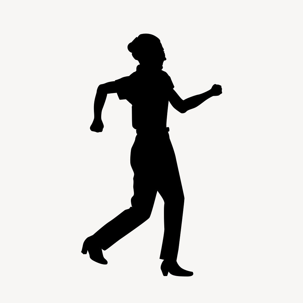 Businesswoman silhouette, running towards goal vector