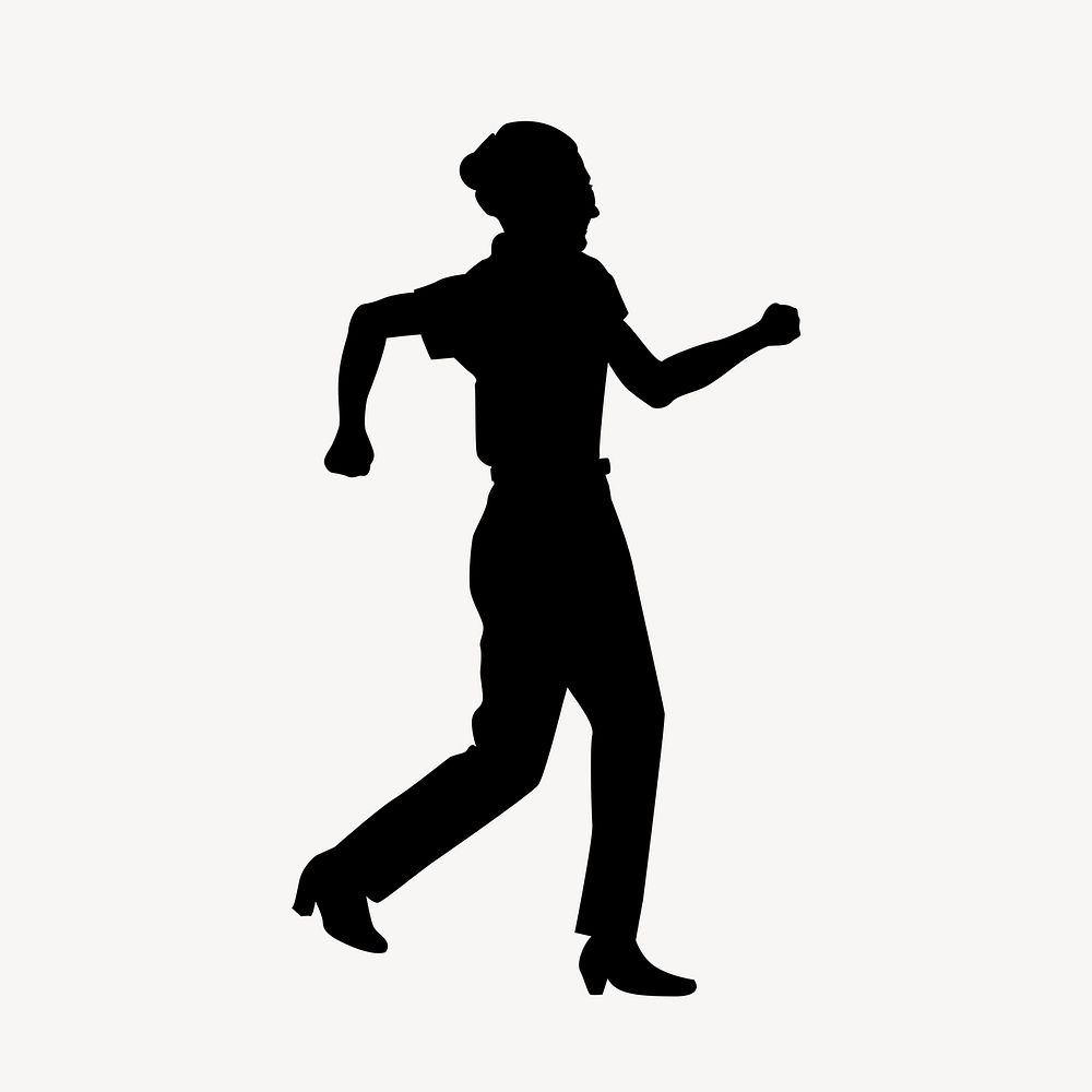 Businesswoman silhouette, running towards goal psd