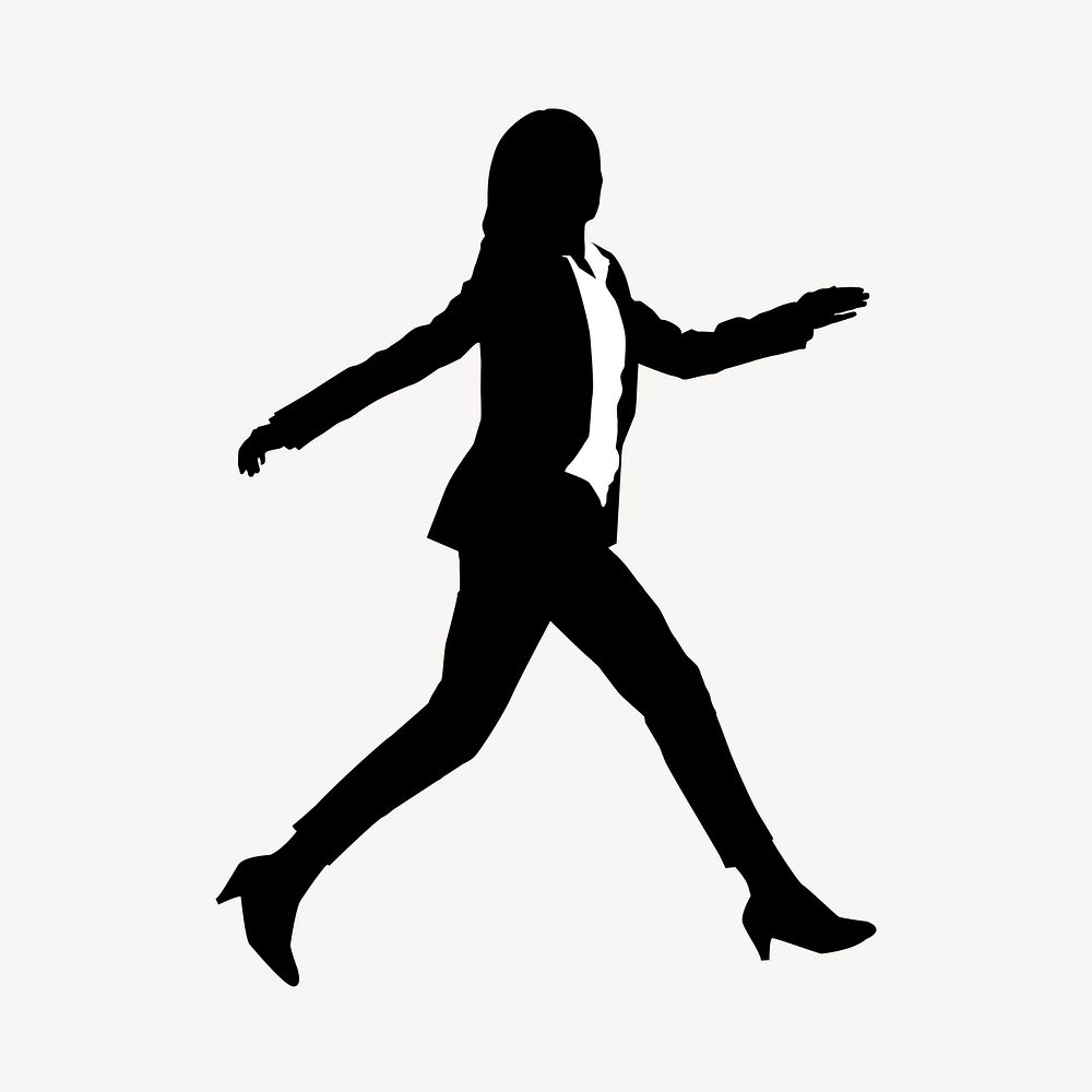 Confident businesswoman walking silhouette clipart vector