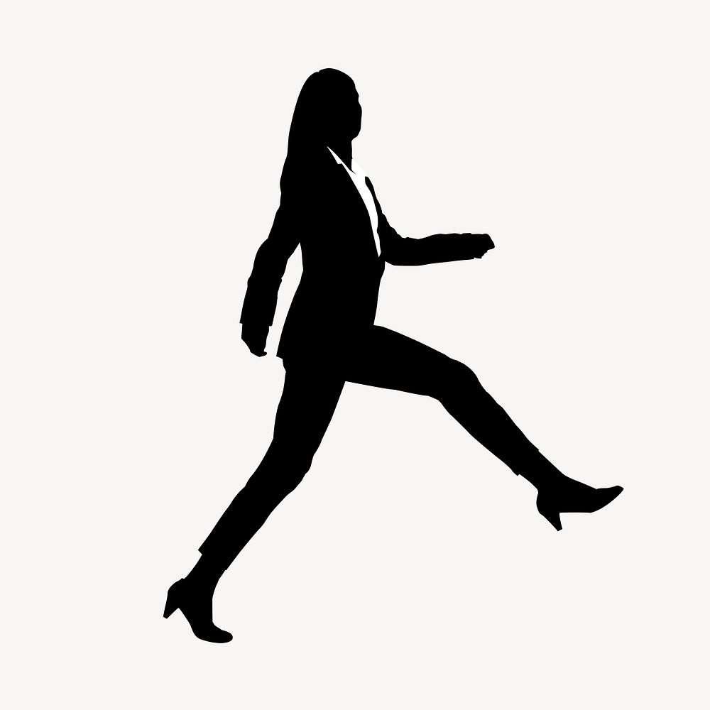 Successful businesswoman walking, moving forward vector