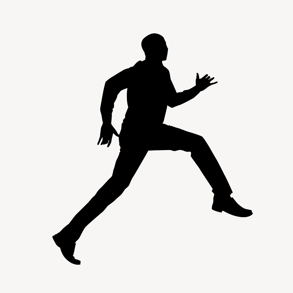 Man running silhouette, moving forward concept psd