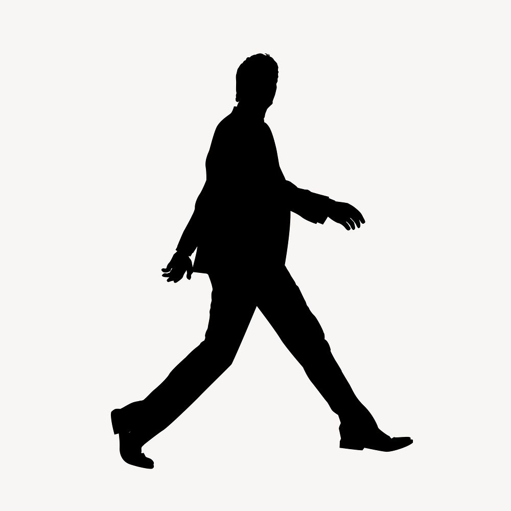 Businessman walking towards success silhouette psd