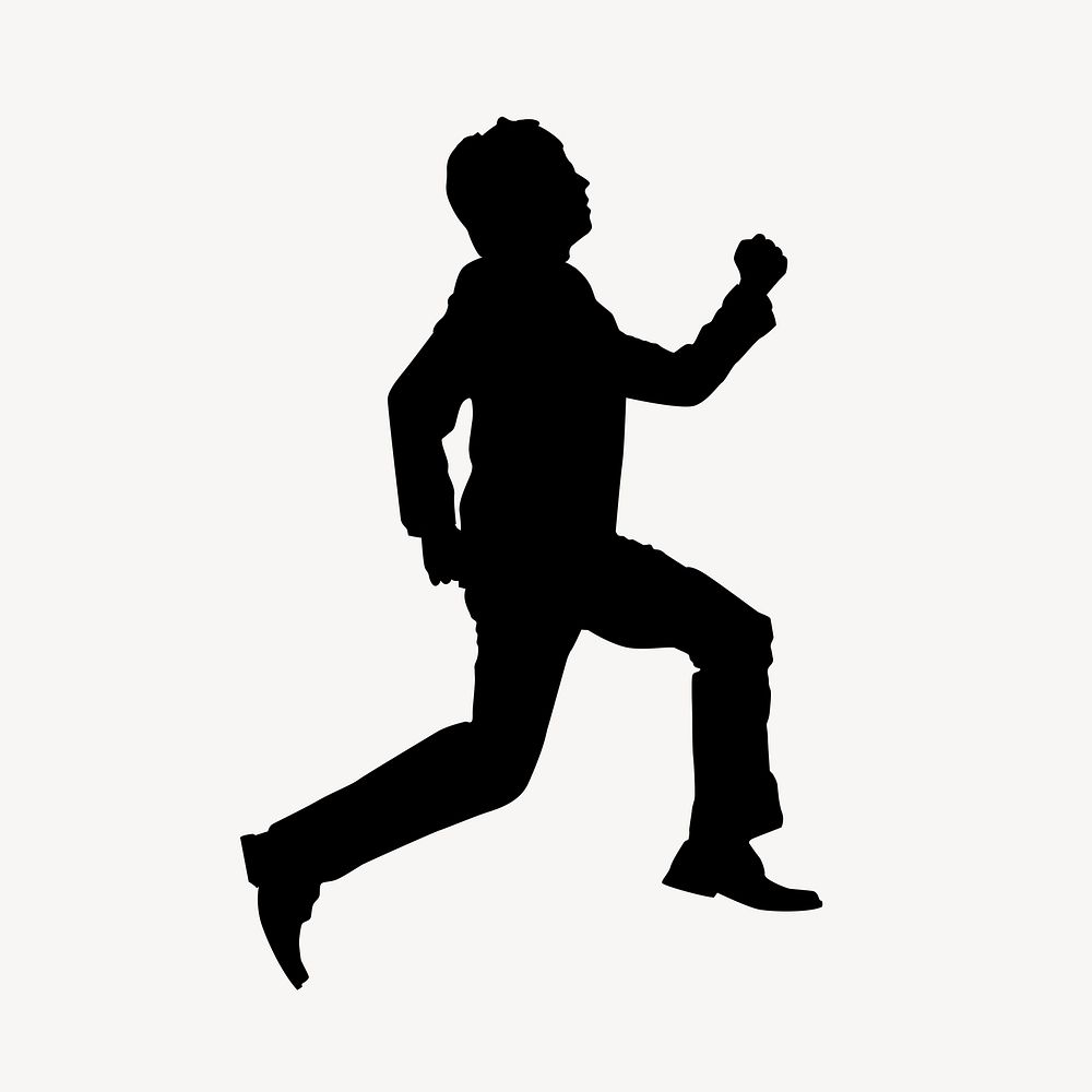 Businessman silhouette, running towards goal