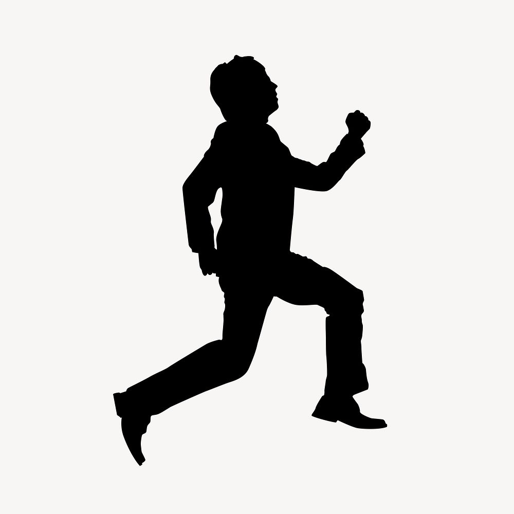 Businessman silhouette, running towards goal psd