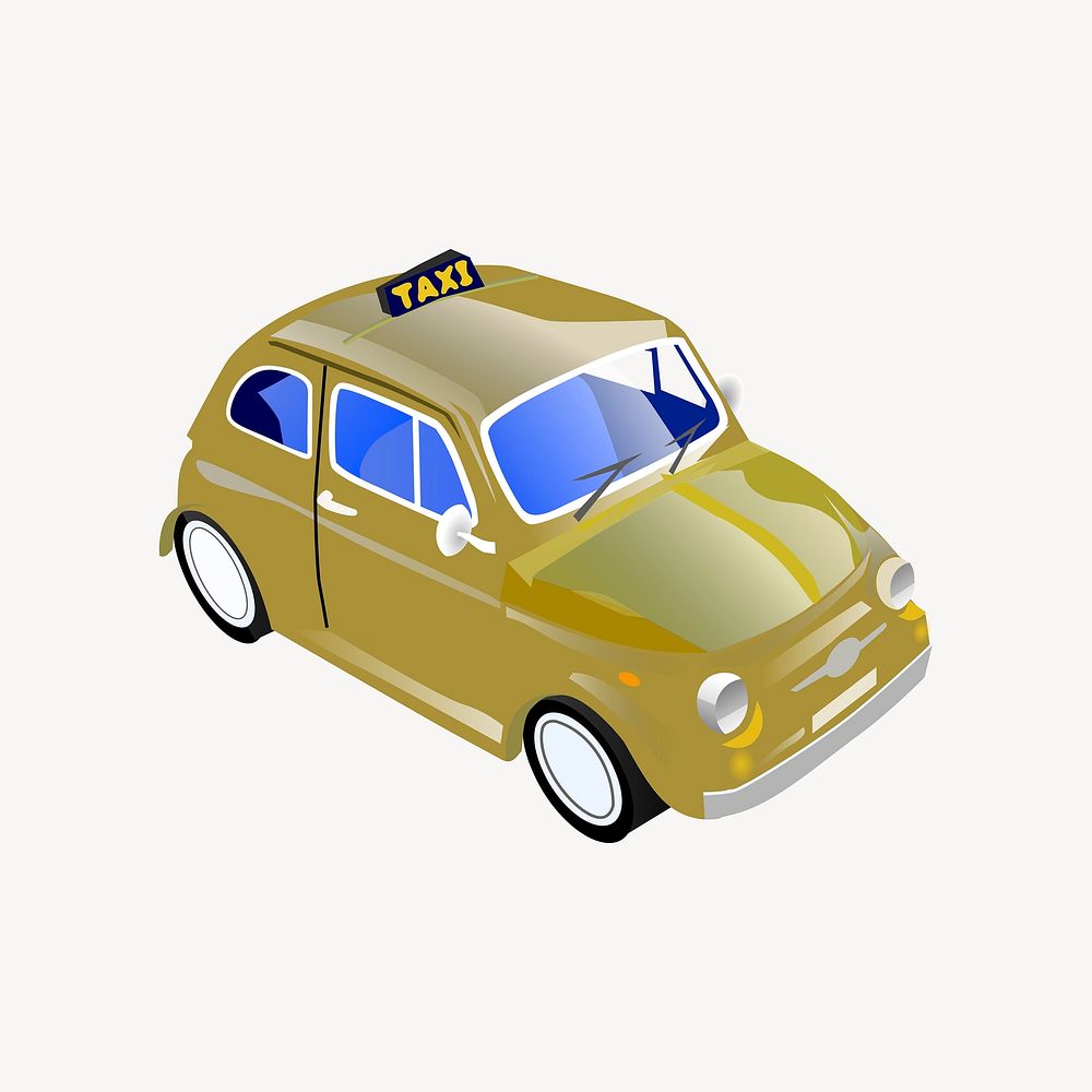 Taxi car illustration, antique design vector. Free public domain CC0 graphic