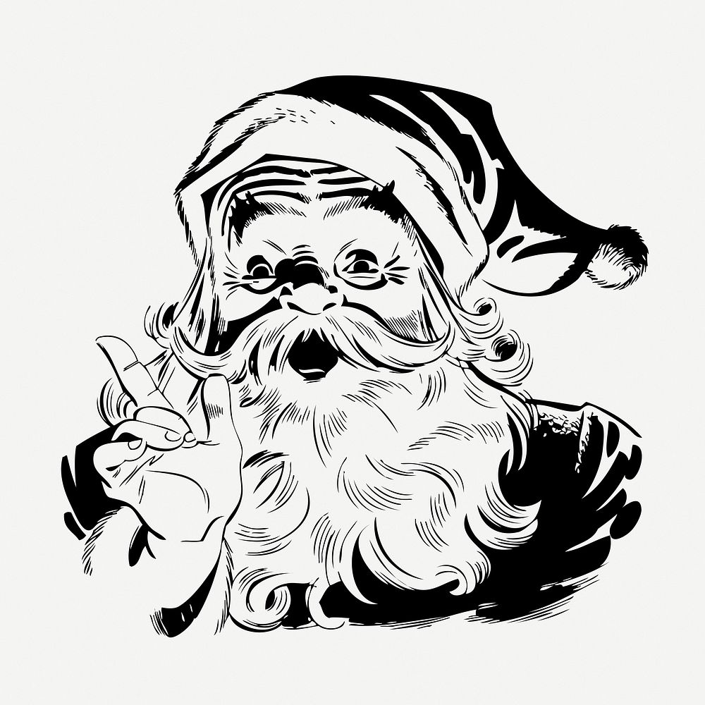 Vintage Santa Claus, Christmas illustration psd. Free public domain CC0 graphic