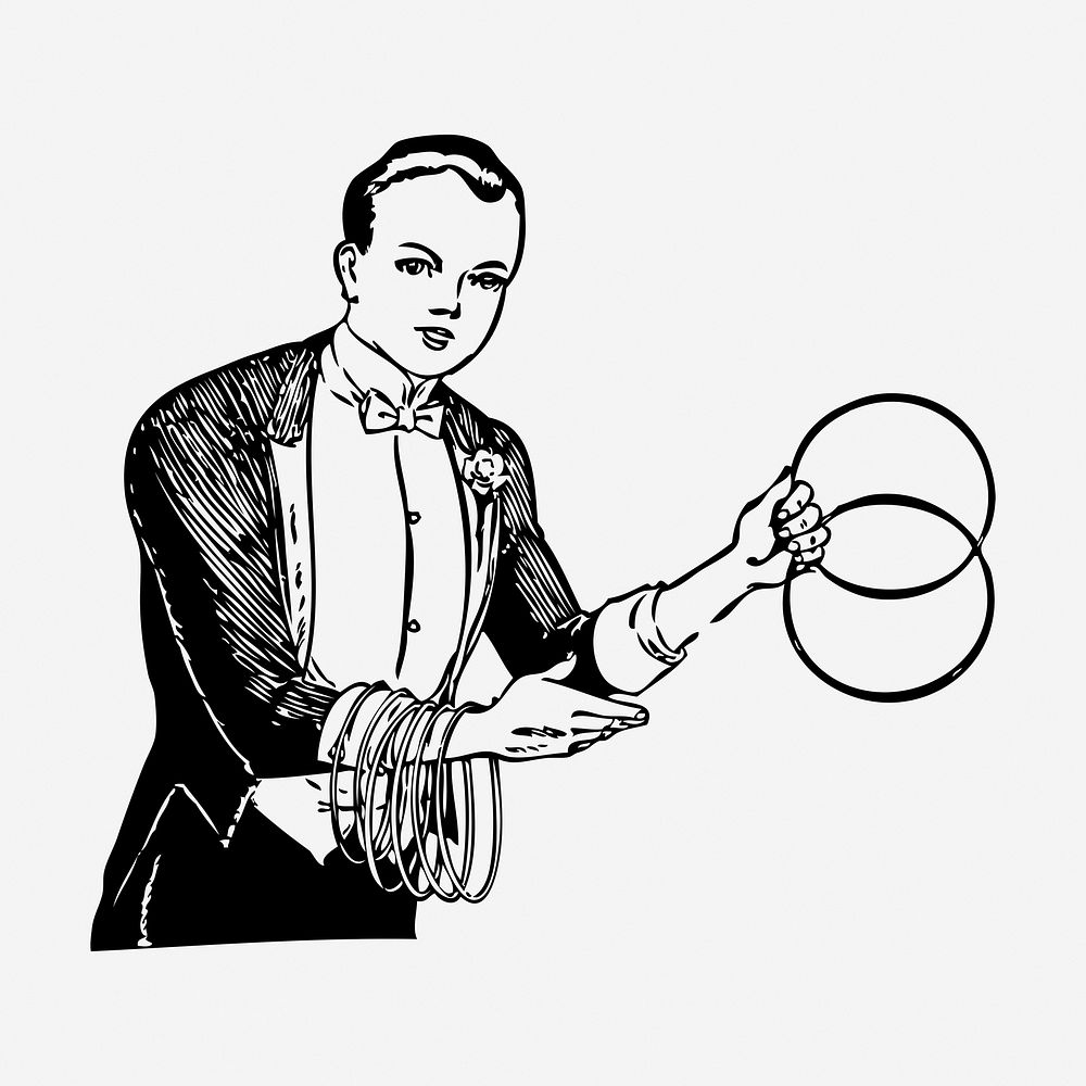 Circus juggler vintage illustration. Free public domain CC0 graphic