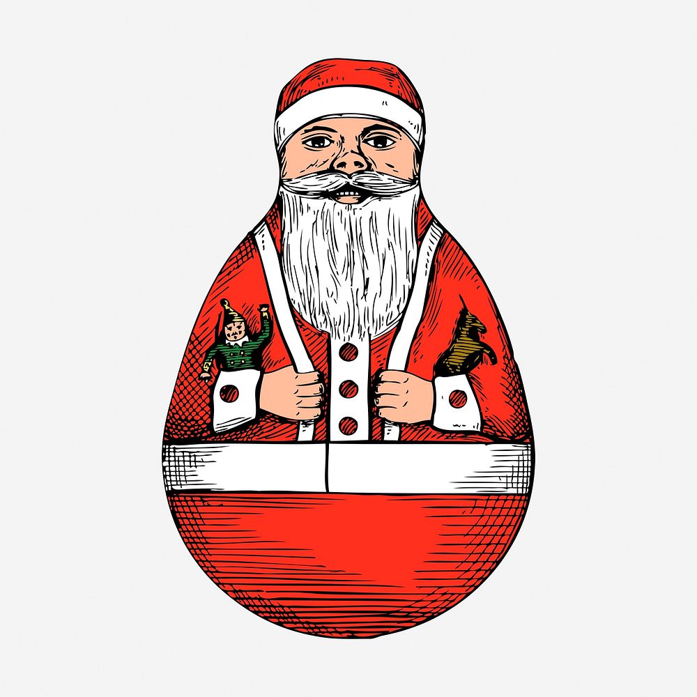 Santa, Christmas illustration. Free public domain CC0 graphic