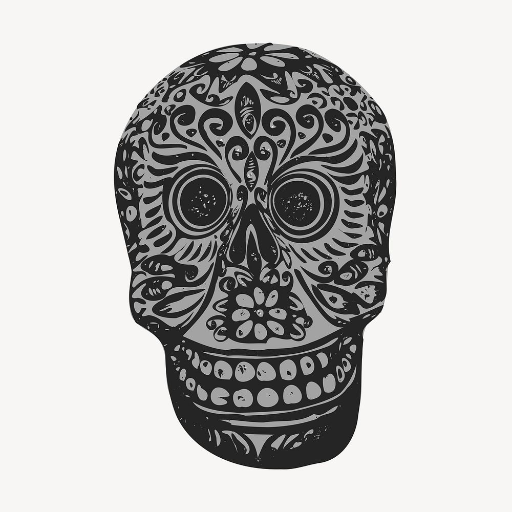 Los Muertos skull mask, Mexican tradition vector. Free public domain CC0 graphic