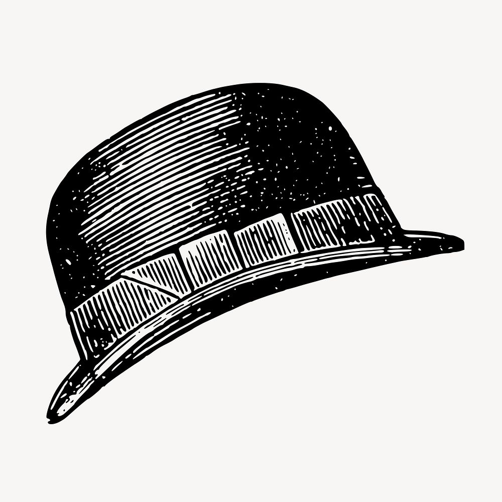 Bowler hat clipart vintage accessory vector. Free public domain CC0 graphic