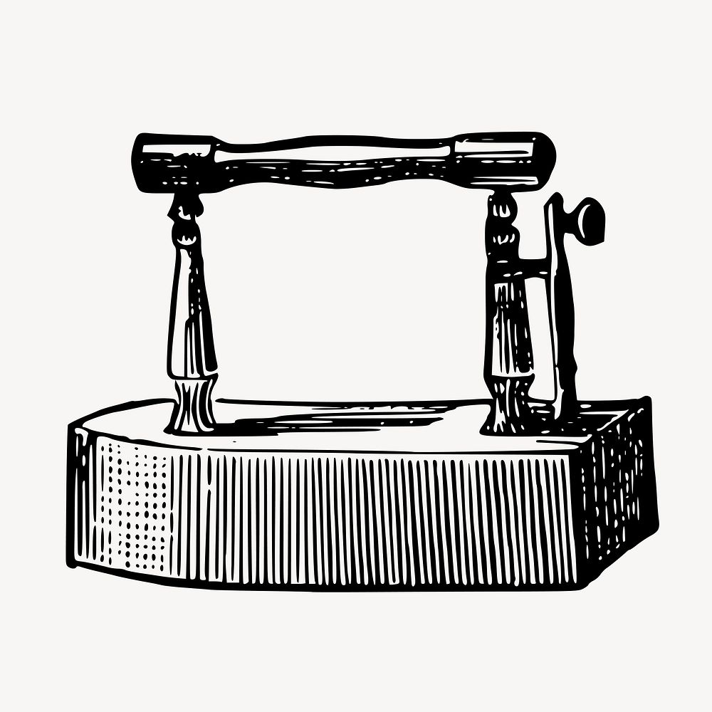 Vintage cast iron, object clipart vector. Free public domain CC0 graphic