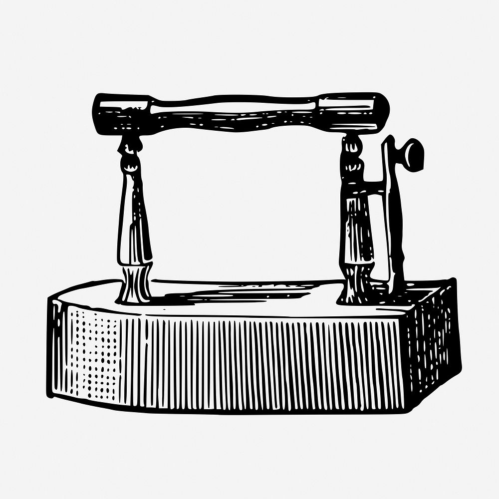 Vintage cast iron, object illustration. Free public domain CC0 graphic