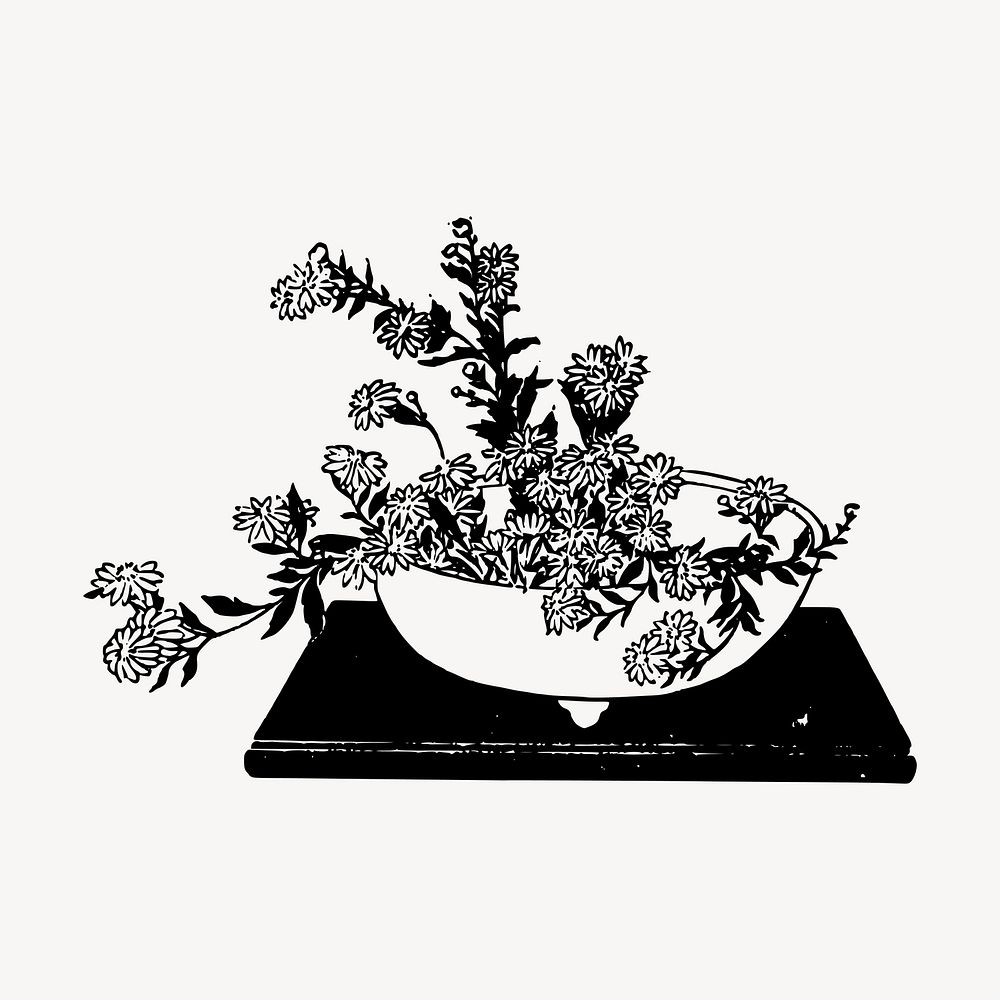 Vintage flowers, home decoration illustration vector. Free public domain CC0 graphic