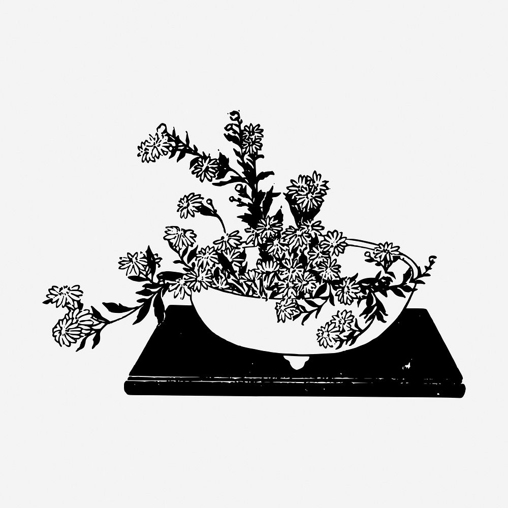 Vintage flowers, home decoration illustration. Free public domain CC0 graphic