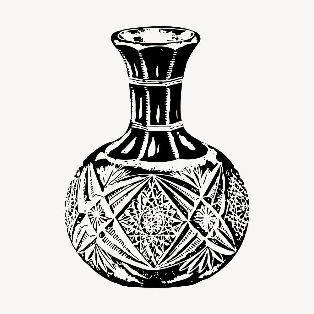Vintage vase clipart, home decor vector. Free public domain CC0 graphic